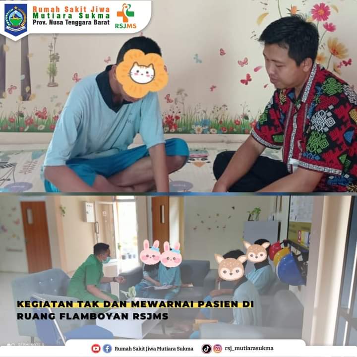 KEGIATAN TAK DAN MEWARNAI PASIEN DI RUANG FLAMBOYAN RSJMS